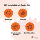 5 Pack 76mm (3") Brick Hooks - Wall Clips Hangers For Pictures Pot Plants - NuSea