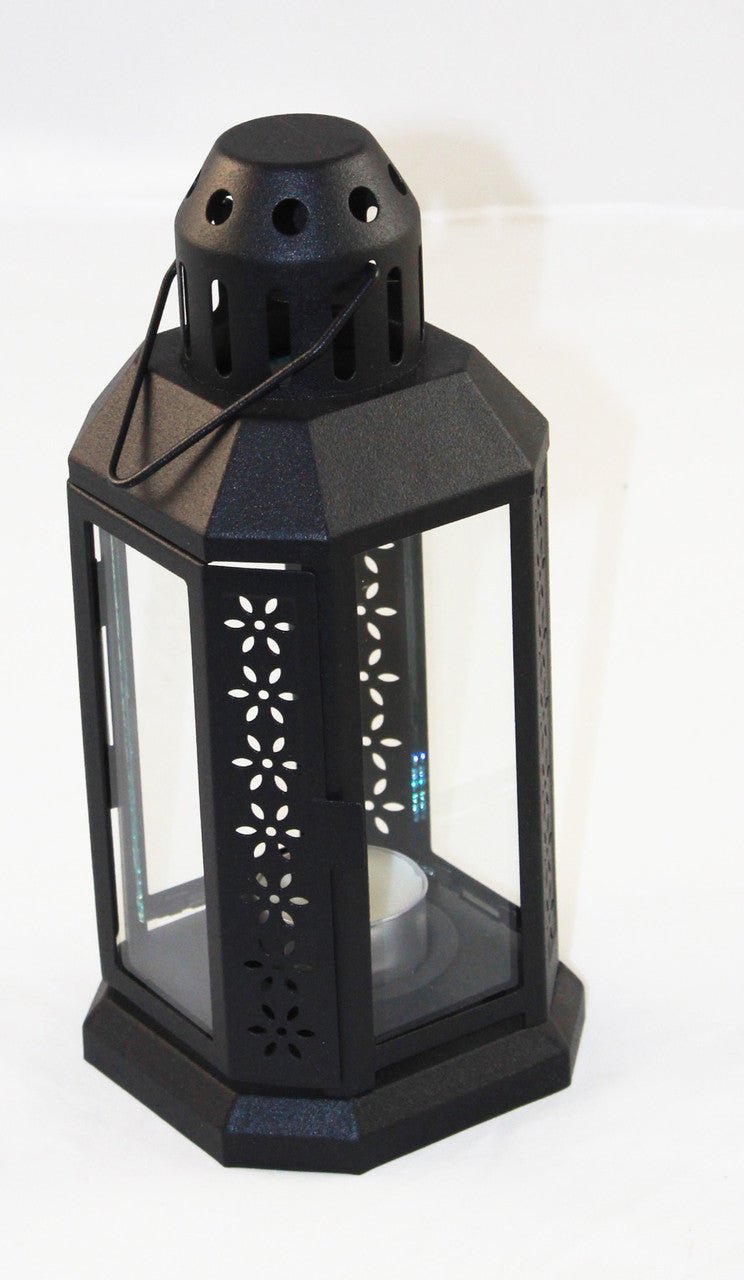 5 Pack of Black Metal Miners Lantern Summer Wedding Home Party Room Balconey Deck Decoration 21cm Tealight Candle - NuSea