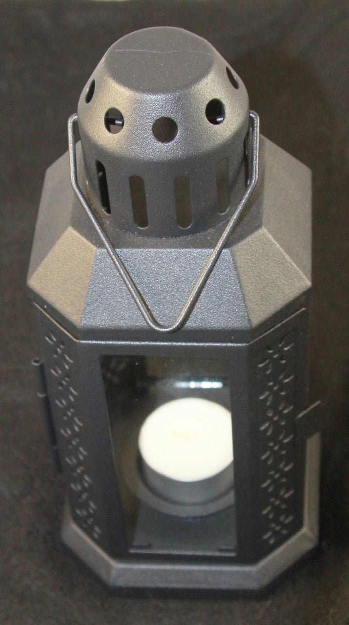 5 Pack of Black Metal Miners Lantern Summer Wedding Home Party Room Balconey Deck Decoration 21cm Tealight Candle - NuSea