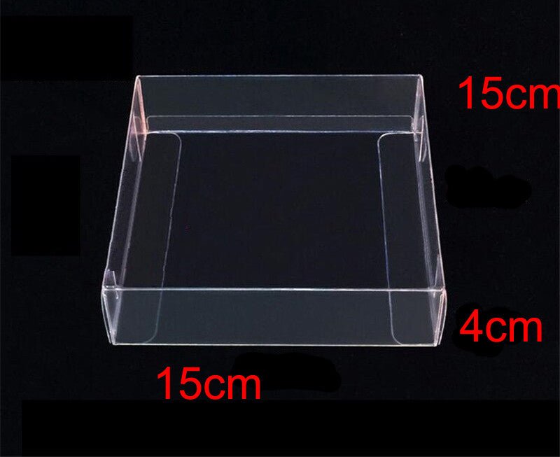 50 Pack of 15*15*4cm Clear PVC Plastic Folding Packaging Small rectangle/square Boxes for Wedding Jewelry Gift Party Favor Model Candy Chocolate Soap Box - NuSea