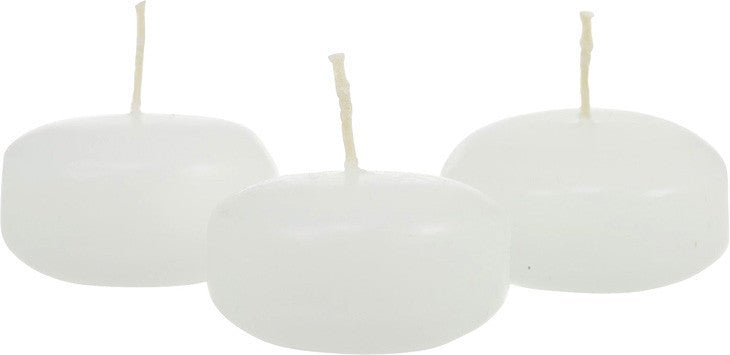 50 Pack of 4 Hour White Floating Candles - 4cm diameter - wedding party decoration - NuSea