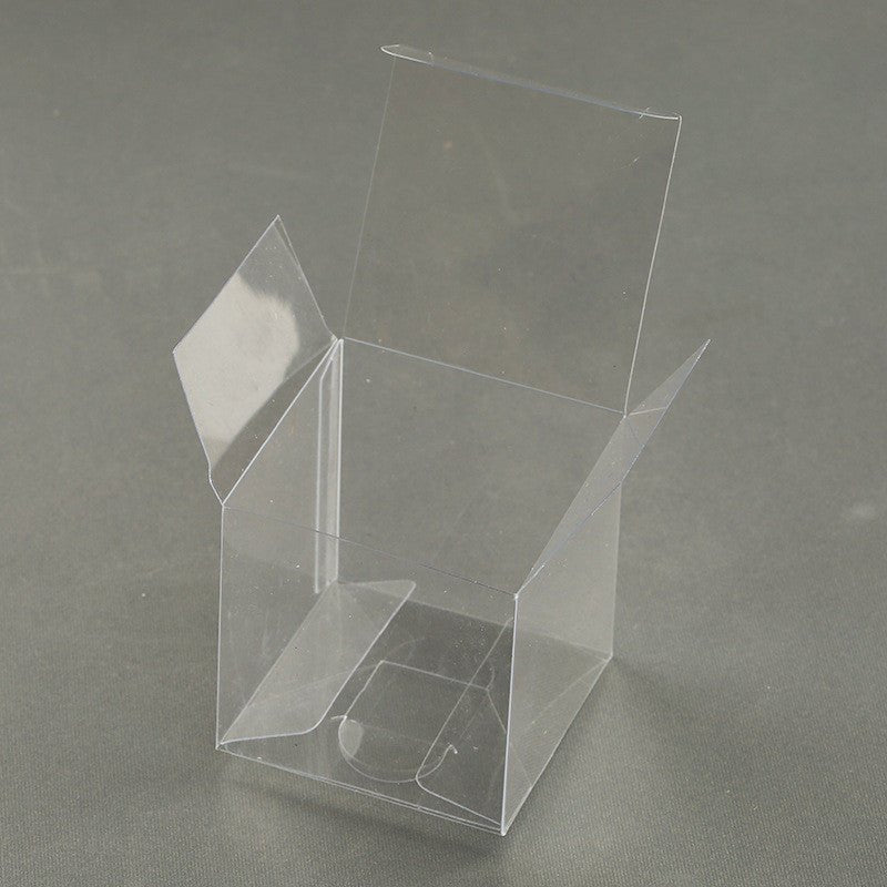 50 Pack of 8x8x10cm Clear PVC Plastic Folding Packaging Small rectangle/square Boxes for Wedding Jewelry Gift Party Favor Model Candy Chocolate Soap Box - NuSea