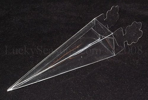 50 Pack of Clear Pyramid Triangle Shaped Small Clear Gift Box - Bomboniere Jewelry Gift Party Favor Model Candy Chocolate Soap Box - NuSea