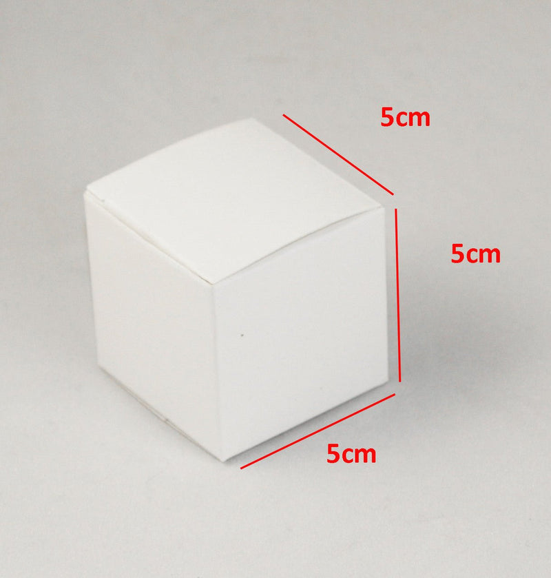 50 Pack of White 5cm Square Cube Card Gift Box - Folding Packaging Small rectangle/square Boxes for Wedding Jewelry Gift Party Favor Model Candy Chocolate Soap Box - NuSea