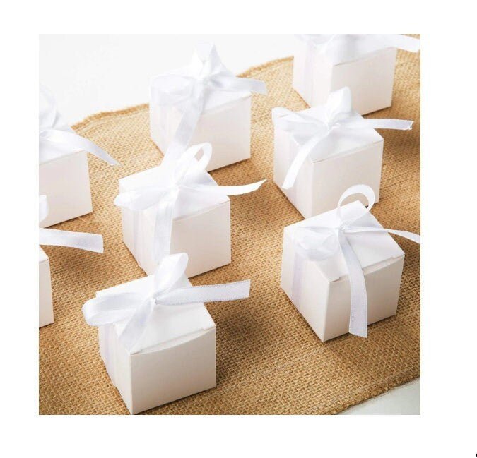 50 Pack of White 5cm Square Cube Card Gift Box - Folding Packaging Small rectangle/square Boxes for Wedding Jewelry Gift Party Favor Model Candy Chocolate Soap Box - NuSea