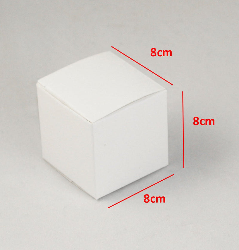 50 Pack of White 8x8x8cm Square Cube Card Gift Box - Folding Packaging Small rectangle/square Boxes for Wedding Jewelry Gift Party Favor Model Candy Chocolate Soap Box - NuSea