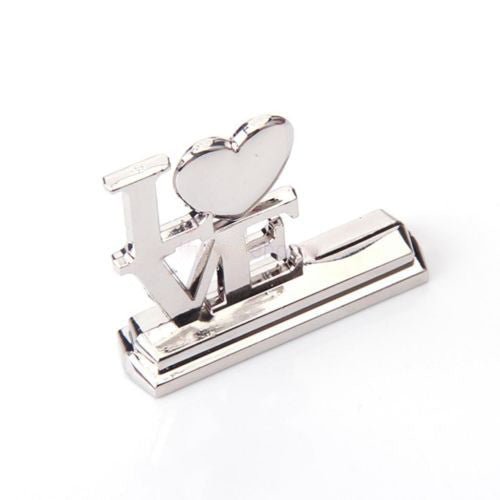 50 Piece Pack of Wedding Name Card Place Stand Silver LOVE Letters - Wedding Anniversary or Engagement Party - NuSea
