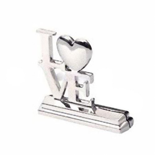 50 Piece Pack of Wedding Name Card Place Stand Silver LOVE Letters - Wedding Anniversary or Engagement Party - NuSea