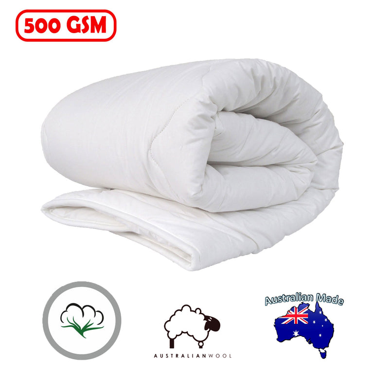 500GSM Australian Wool Quilt Cot Size - NuSea