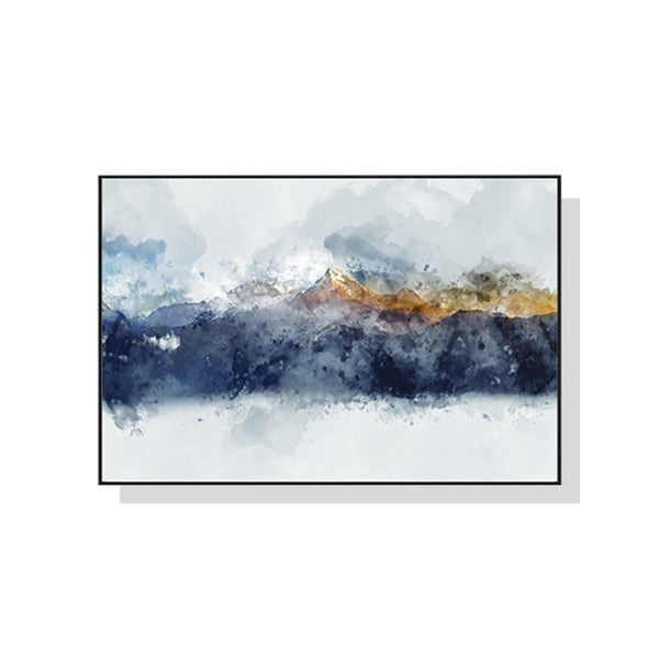 50cmx70cm Abstract Sunlight Mountains Black Frame Canvas Wall Art - NuSea