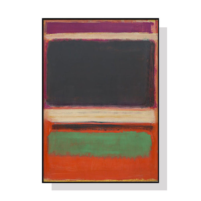 50cmx70cm Black Orange Green By Mark Rothko Black Frame Canvas Wall Art - NuSea