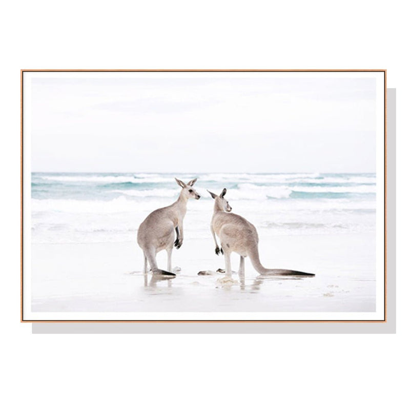 50cmx70cm Kangaroo Wood Frame Canvas Wall Art - NuSea