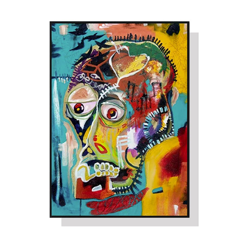 50cmx70cm Pop Art Head Black Frame Canvas Wall Art - NuSea