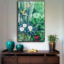 50cmx70cm Tropical plants Black Frame Canvas Wall Art - NuSea