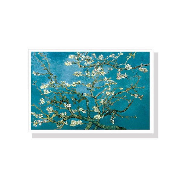 50cmx70cm Van Gogh Almond Blossom White Frame Canvas Wall Art - NuSea