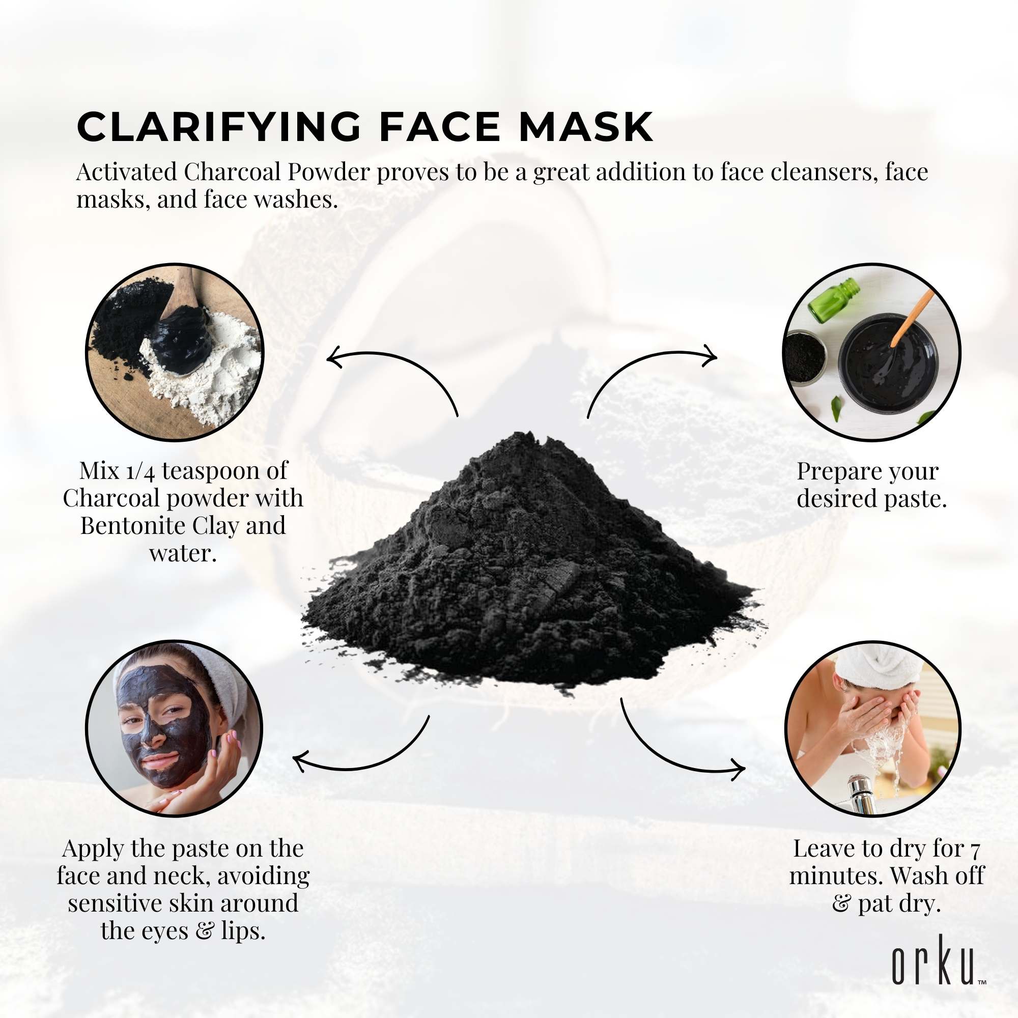 50g Activated Carbon Powder - Coconut Charcoal - Teeth Whitening + Skin - NuSea