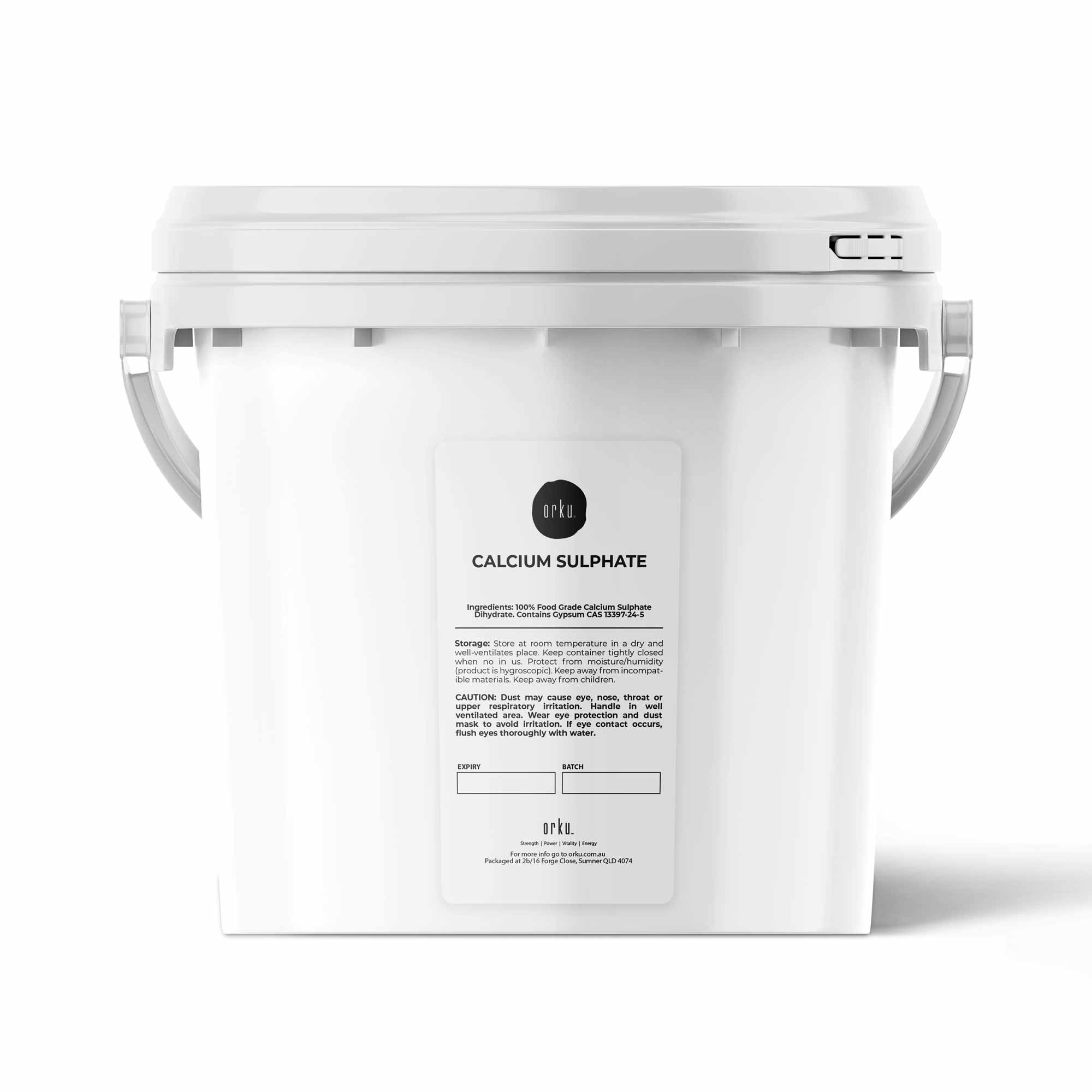 5Kg Calcium Sulphate Gypsum Powder Bucket - Food Grade Hydrous Sulfate - NuSea