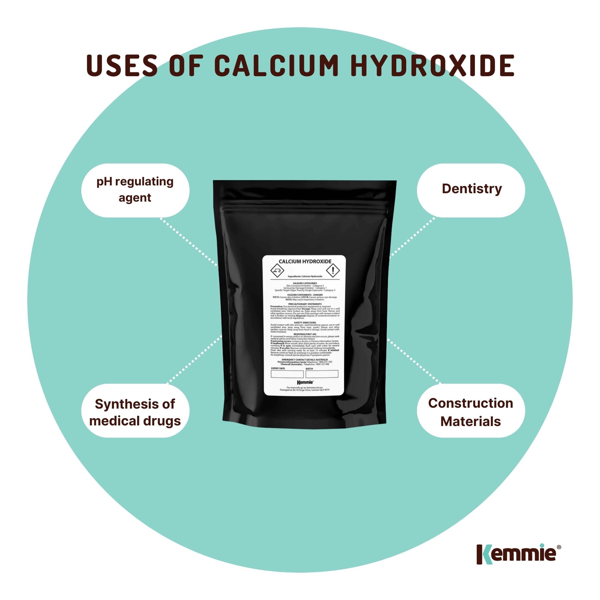 5Kg Food Grade Calcium Hydroxide Powder - FCC Hydrated Slaked Pickling Lime - NuSea