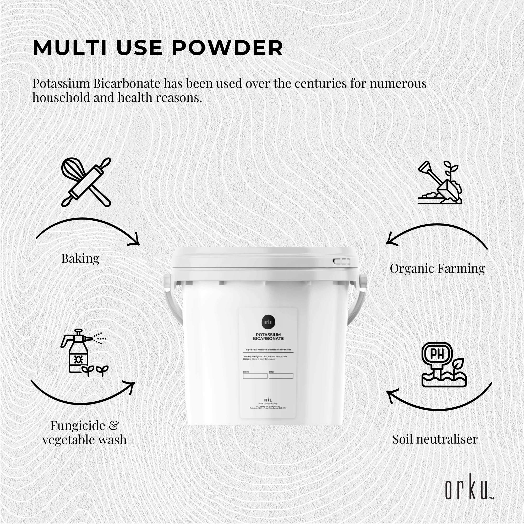 5Kg Organic Potassium Bicarbonate Powder Tub - Food Grade FCC for Brewing Baking - NuSea