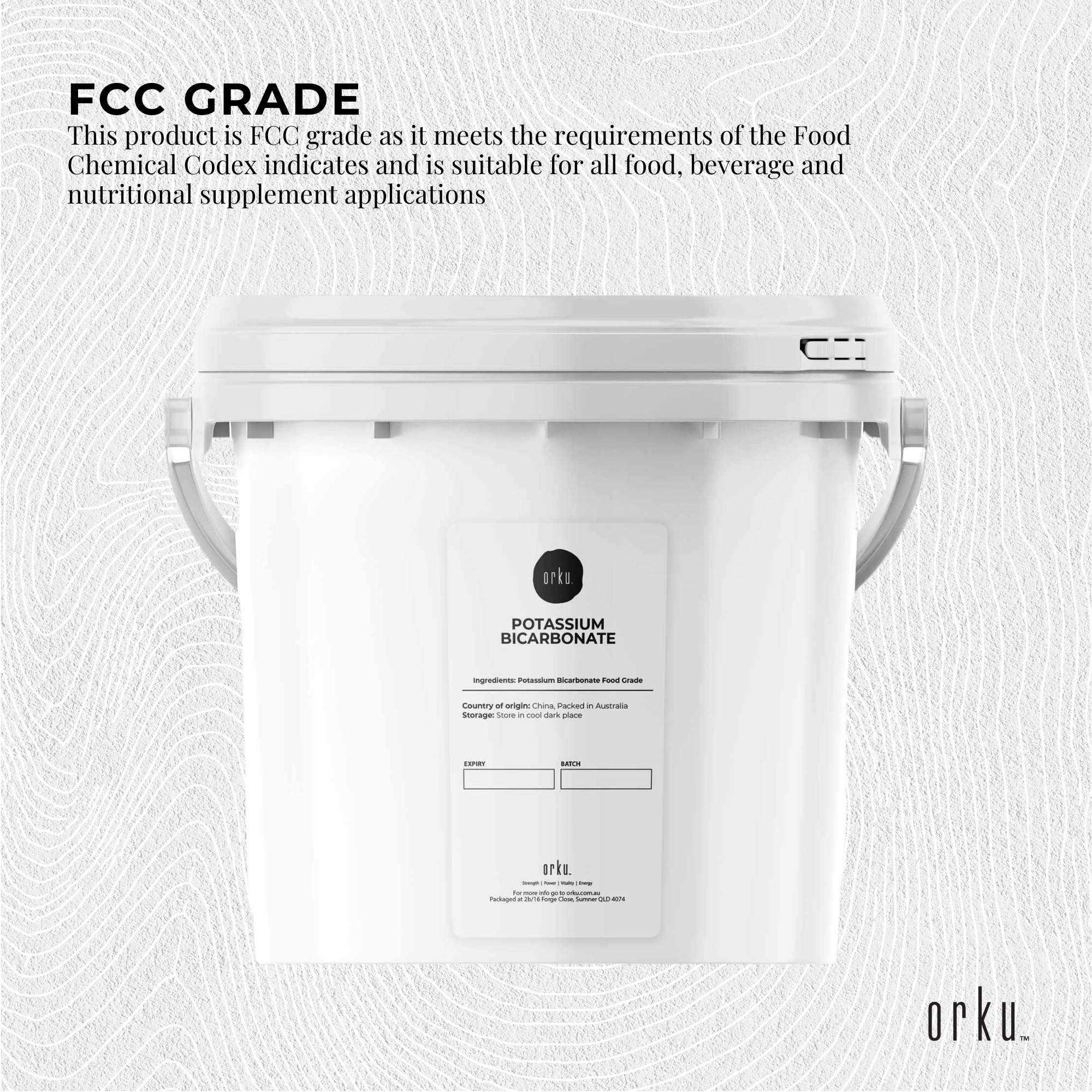 5Kg Organic Potassium Bicarbonate Powder Tub - Food Grade FCC for Brewing Baking - NuSea