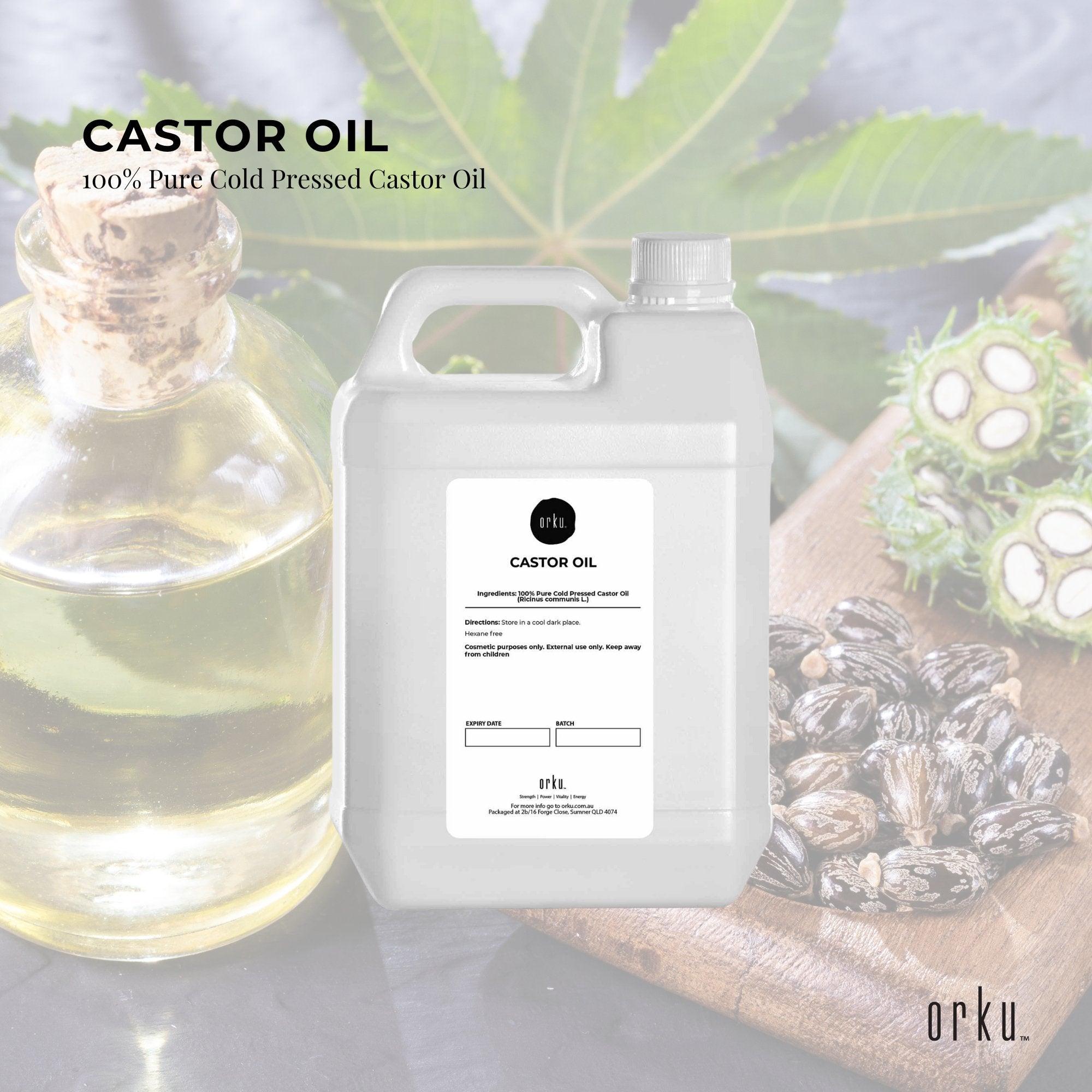 5L Castor Oil - Hexane Free Cold Pressed Skin Hair Care - NuSea