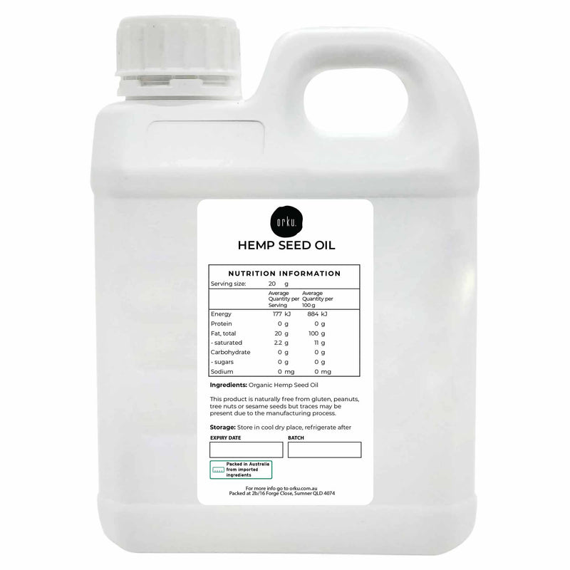 5L Organic Hemp Seed Oil - Cold Pressed Food Grade Healthy Oils Foods - NuSea