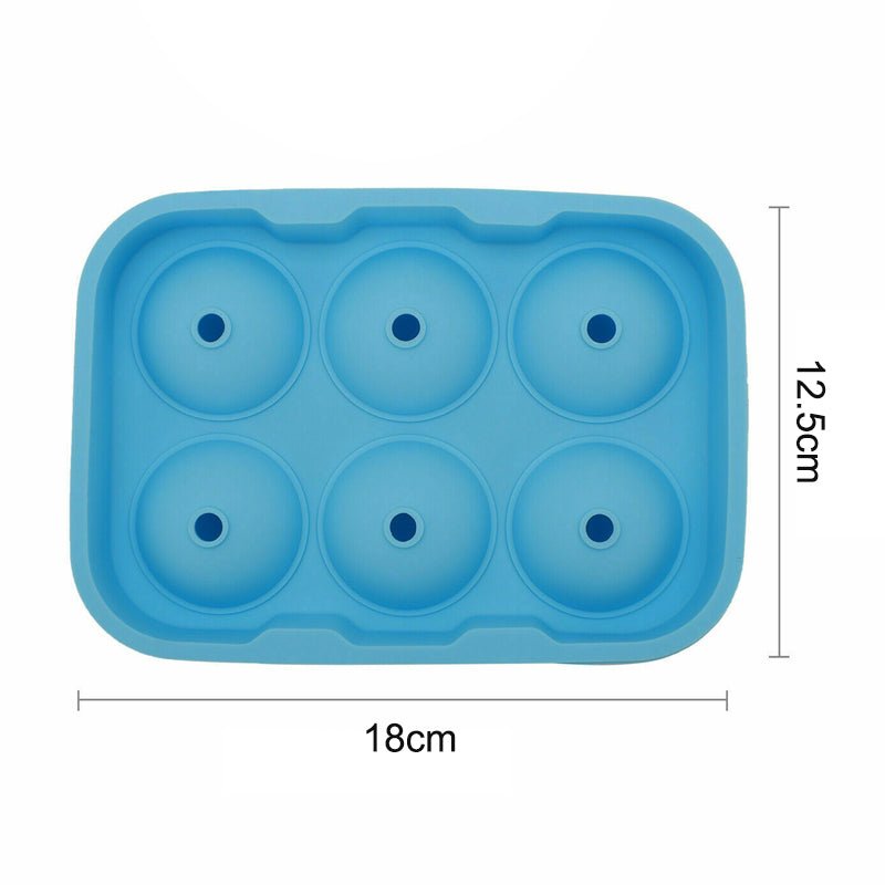6 Large Sphere Shape Cocktail Ice Molds Quick Release Ice Ball Maker - NuSea