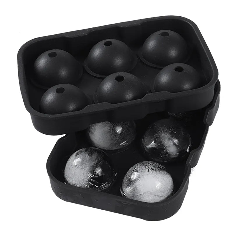 6 Large Sphere Shape Cocktail Ice Molds Quick Release Ice Ball Maker - NuSea