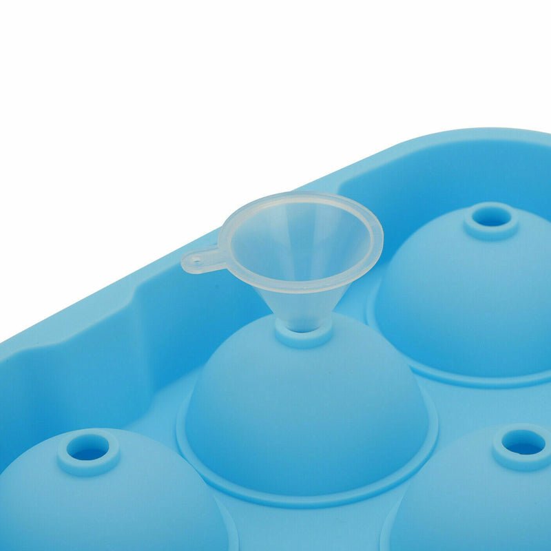 6 Large Sphere Shape Cocktail Ice Molds Quick Release Ice Ball Maker - NuSea