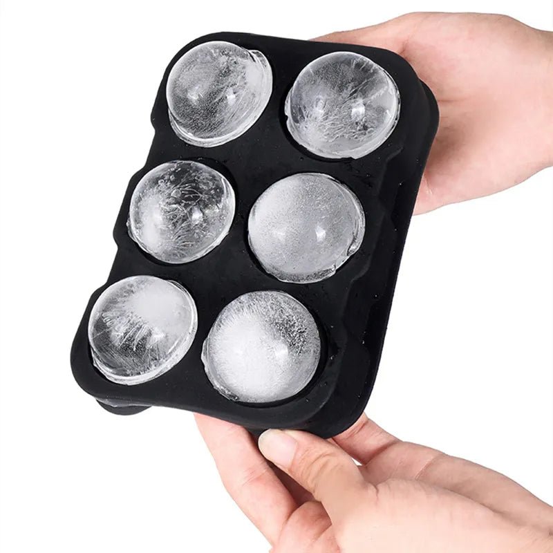 6 Large Sphere Shape Cocktail Ice Molds Quick Release Ice Ball Maker - NuSea