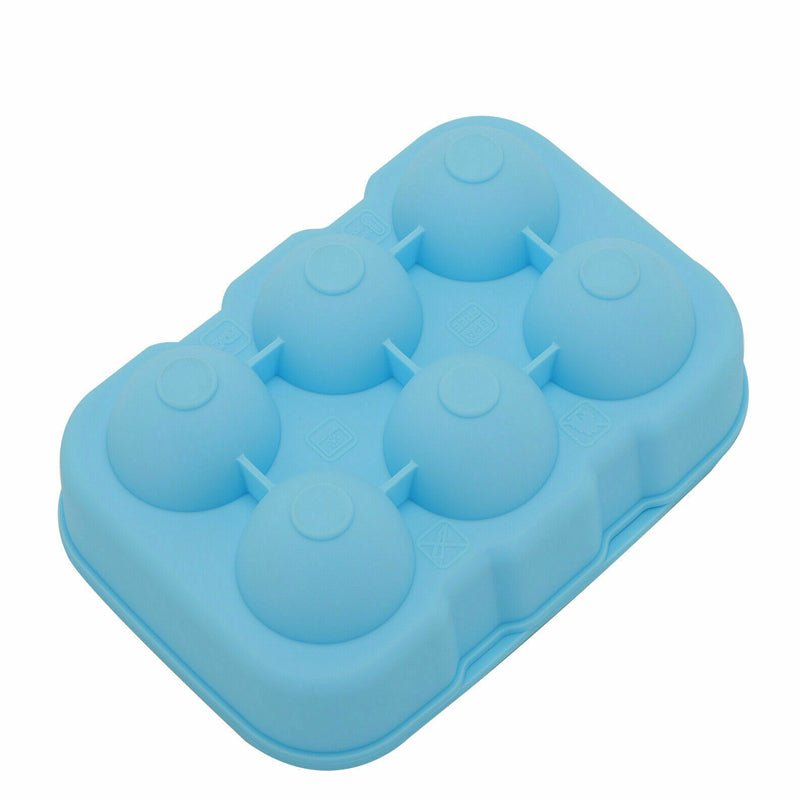 6 Large Sphere Shape Cocktail Ice Molds Quick Release Ice Ball Maker - NuSea