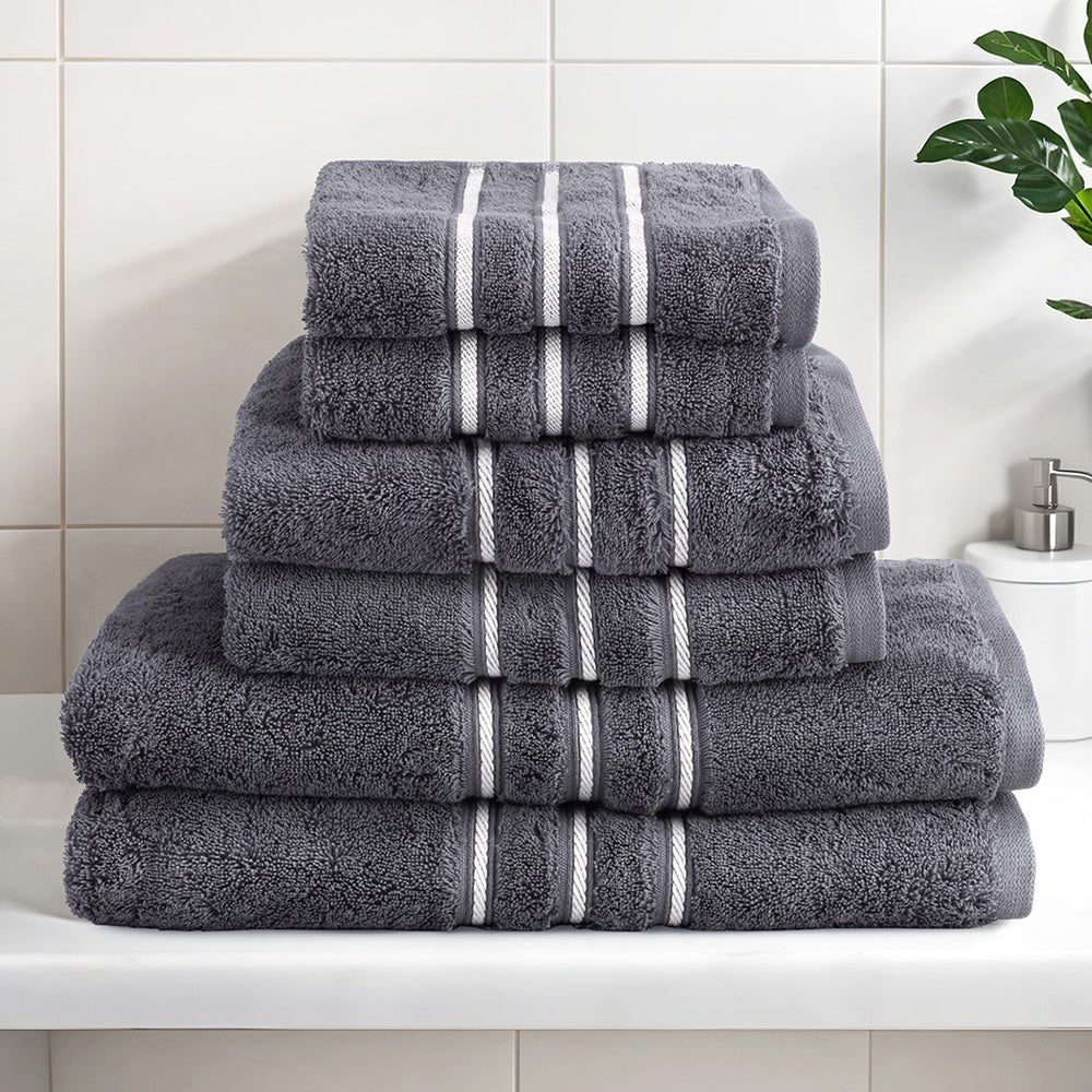 6 Pack Bath Towels Set Cotton Towel Grey - NuSea