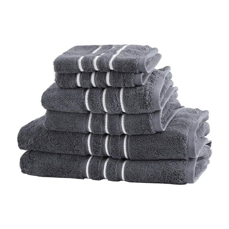 6 Pack Bath Towels Set Cotton Towel Grey - NuSea