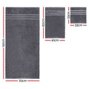 6 Pack Bath Towels Set Cotton Towel Grey - NuSea