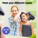 6 Pack Bath Towels Set Cotton Towel Grey - NuSea