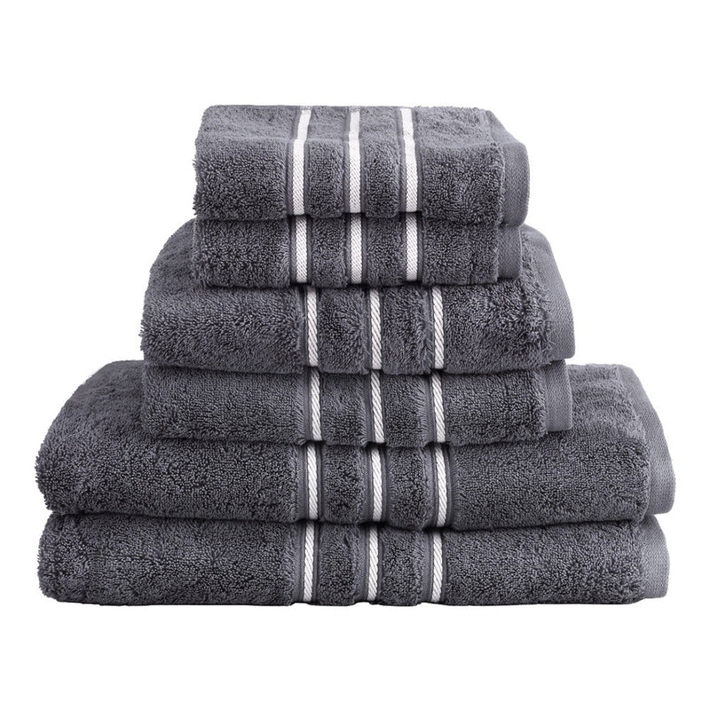 6 Pack Bath Towels Set Cotton Towel Grey - NuSea