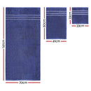 6 Pack Bath Towels Set Cotton Towel Navy - NuSea