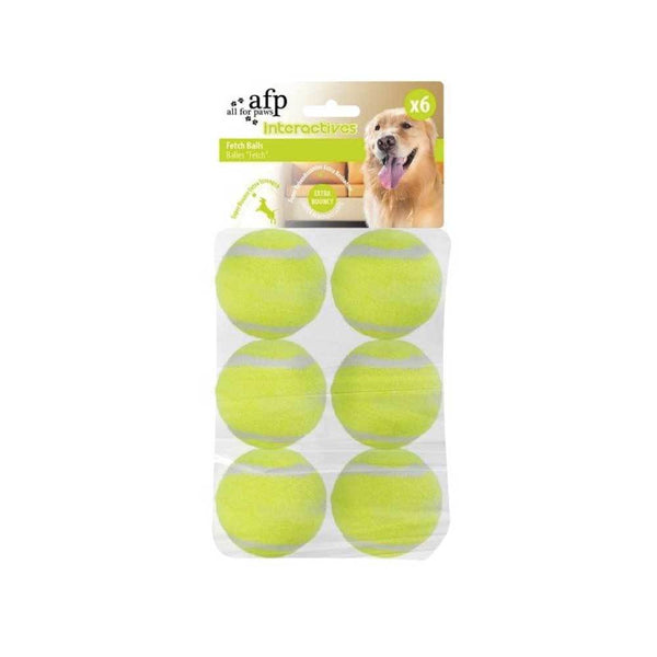 6 Pack Dog Fetch Balls - Heavy Fetch N Treat All For Paws Replacement Ball - NuSea