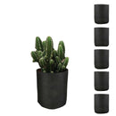 6 Pck 1 Gallon Fabric Flower Pots 3.8L Garden Planter Bags Black Felt Root Pouch - NuSea