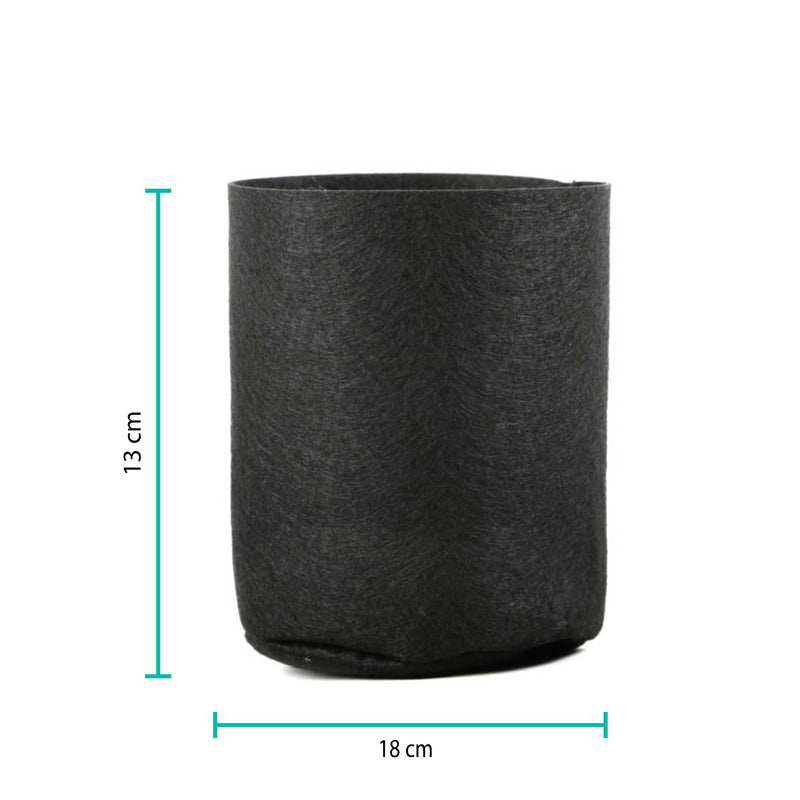 6 Pck 1 Gallon Fabric Flower Pots 3.8L Garden Planter Bags Black Felt Root Pouch - NuSea