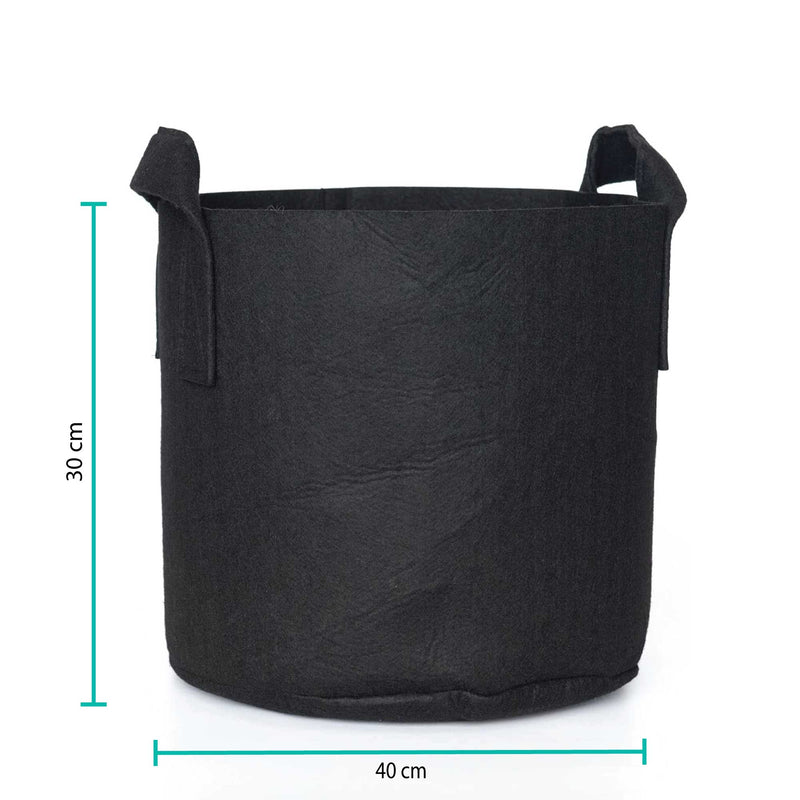 6 Pck 10 Gallon Fabric Flower Pots 38L Garden Planter Bags Black Felt Root Pouch - NuSea