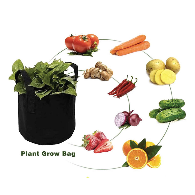 6 Pck 10 Gallon Fabric Flower Pots 38L Garden Planter Bags Black Felt Root Pouch - NuSea