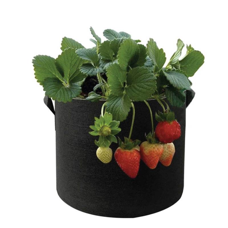 6 Pck 10 Gallon Fabric Flower Pots 38L Garden Planter Bags Black Felt Root Pouch - NuSea