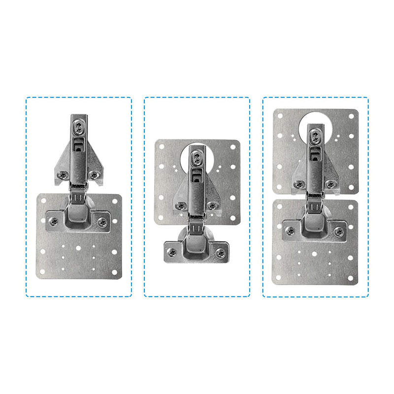 6 Pcs Kitchen Cupboard Door Cabinet Hinges Repair Plate Brackets Kit Fixing Screws - NuSea