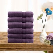 6 piece ultra light cotton face washers in aubergine - NuSea