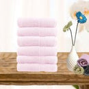 6 piece ultra light cotton face washers in baby pink - NuSea