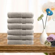 6 piece ultra light cotton face washers in beige - NuSea