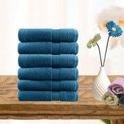 6 piece ultra light cotton face washers in teal - NuSea