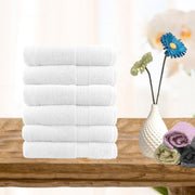 6 piece ultra light cotton face washers in white - NuSea