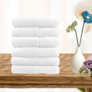 6 piece ultra light cotton hand towel set in white - NuSea